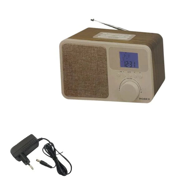 Digital Radio am/fm with Dual Alarm Clock in Wooden Box CT-89