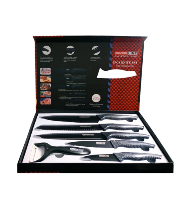 Set of 6 Swiss Kitchen Knives By Queen® 1V5SW