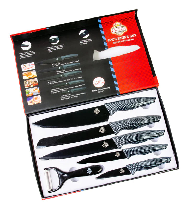 Set of 6 Swiss Kitchen Knives By Queen® 1V5SW