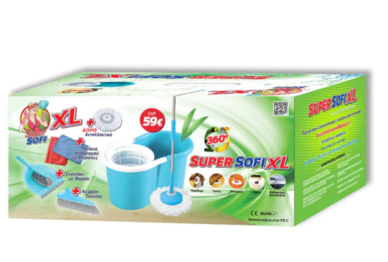 Mop with Rotating Bucket XL By SuperSofi® 01-000069