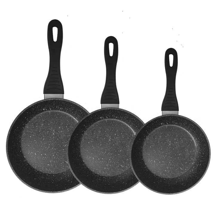 Set of 3 Pans with Marble Coating By Queen® 02-000055