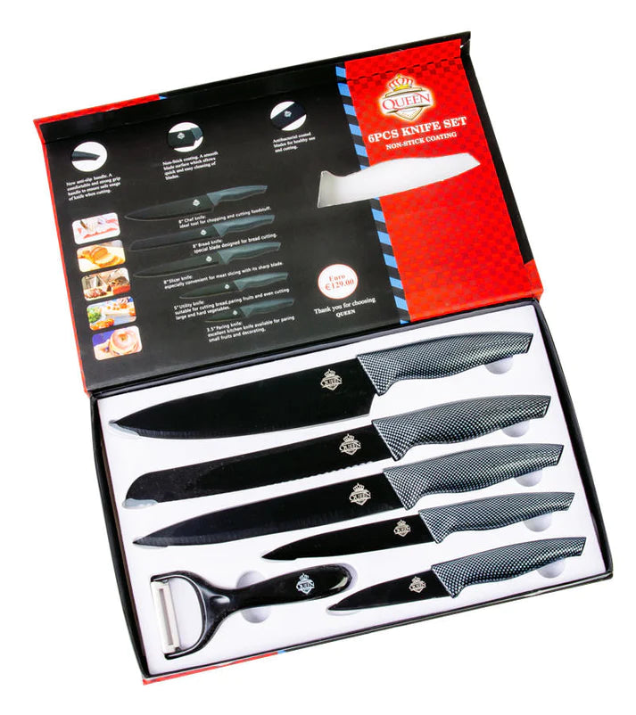 QUEEN AIR FRYER 6.5 L LIMITED EDITION & 3 GIFTS: SILICONE PAN- SET OF 6 QUEEN KNIVES - LIPOMETER SCALE 001-002545