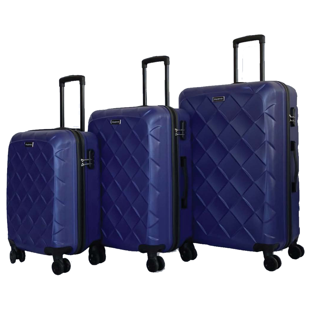Set of Travel Suitcases 3 pieces and dimension 76*49*32cm ABS  CAPITONE3TSSB NAVY BLUE