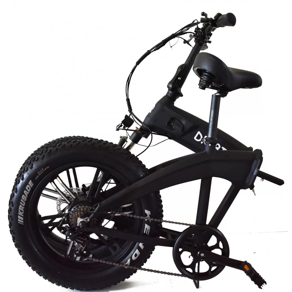 DR Bike 48V Aluminum Folding Electric Bike with SHIMANO Gears 20 Inches Black B10EF