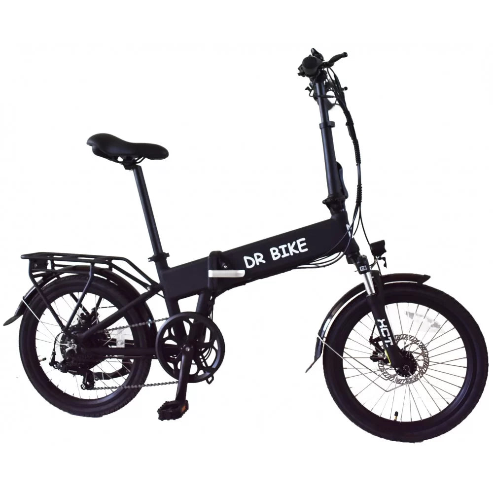 DR Bike 48V Aluminum Folding Electric Bike with SHIMANO Gears 20 Inches Black B06EF