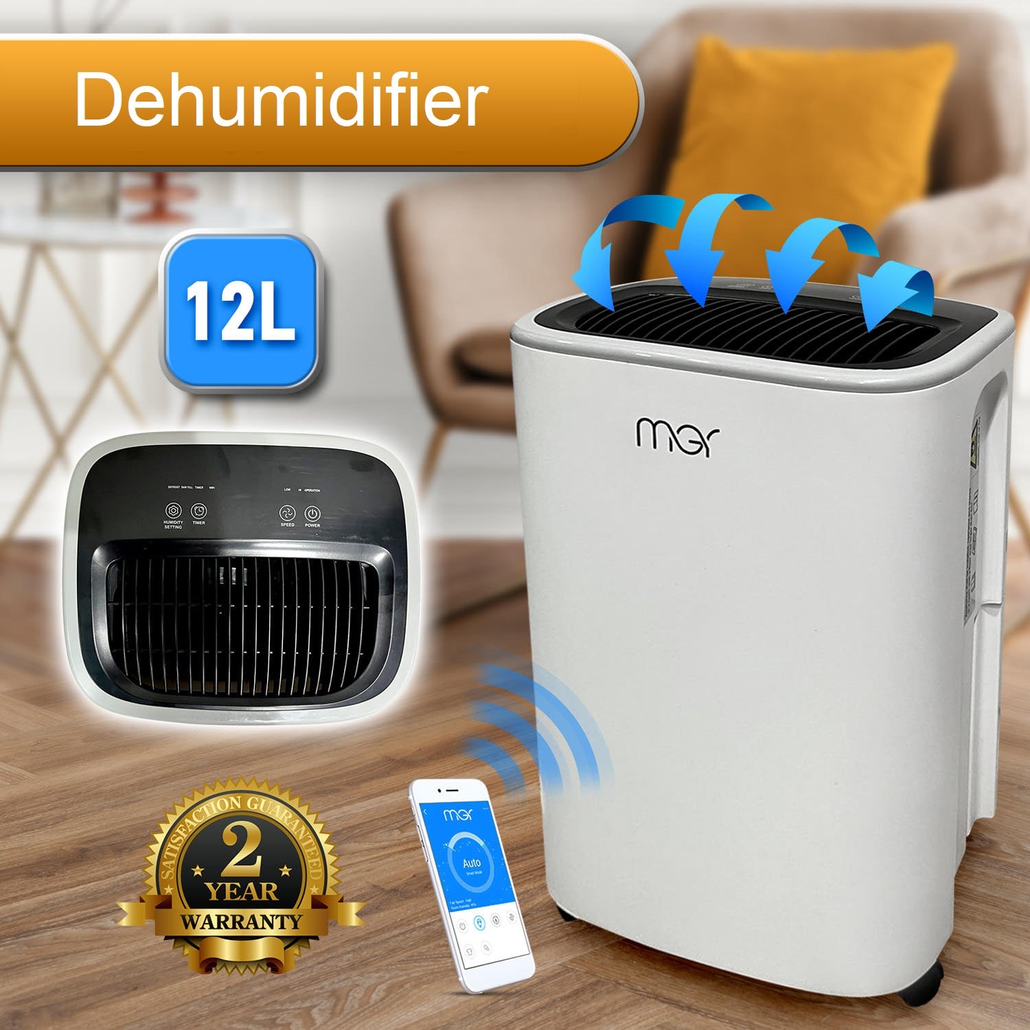 DEHUMIDIFIER MGR 12LT WITH WIFI PD12R-KBE-F