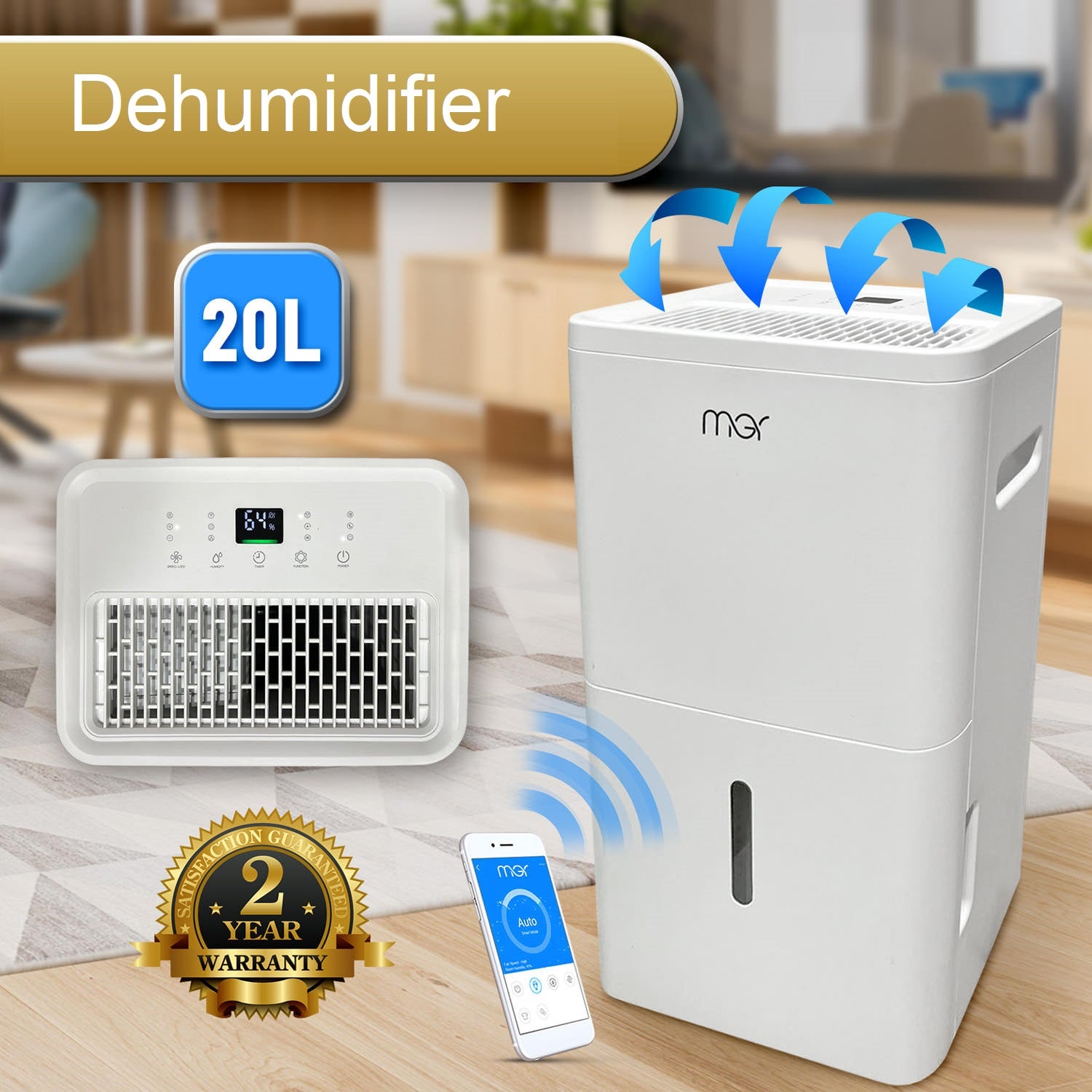 DEHUMIDIFIER MGR 20LT WITH WIFI PD20R-01AE-F