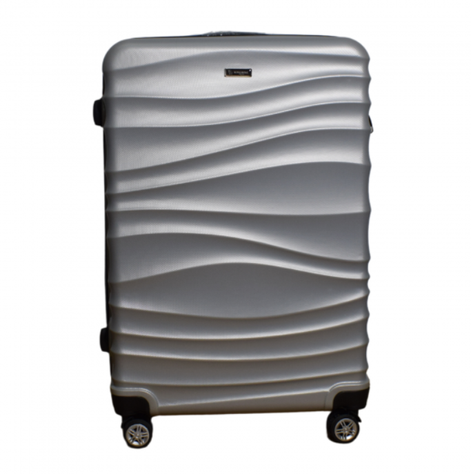 Set of 3 Travel Suitcases 75cm x 49cm x 31cm ABS WAVE-3113-SILVER