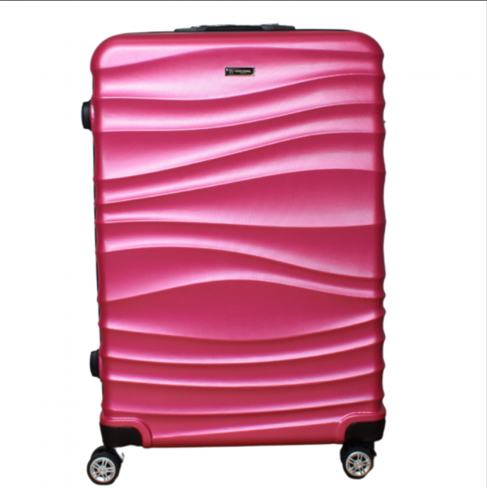 Set of 3 Travel Suitcases 75cm x 49cm x 31cm ABS WAVE-3113-ROSERED