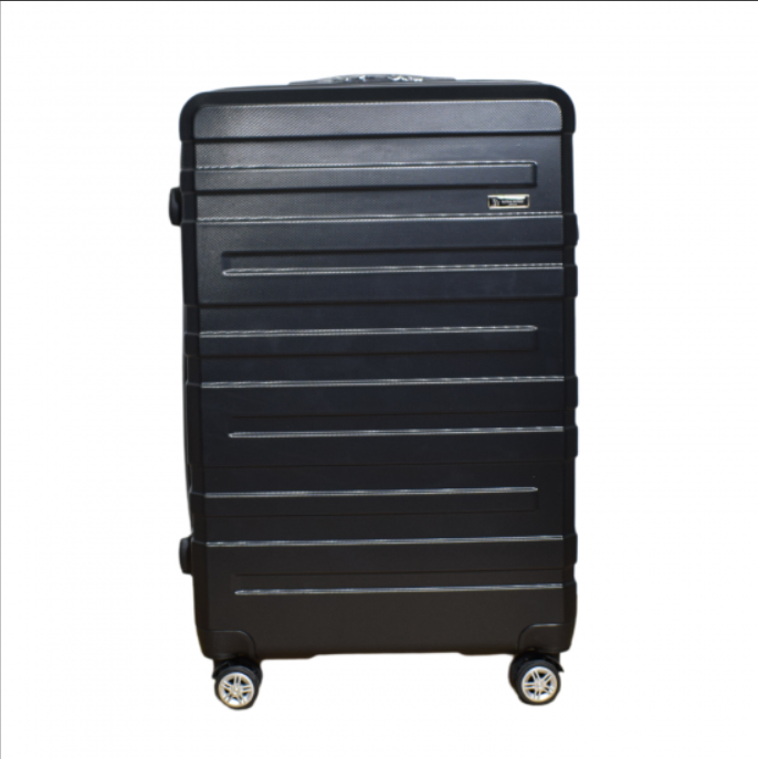 Set of 3 Travel Suitcases 75cm x 49cm x 31cm ABS STRIPES-3119-BLACK