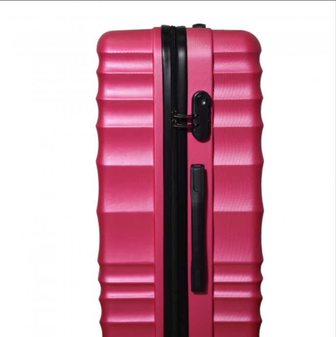 Set of 3 Travel Suitcases 75cm x 49cm x 31cm ABS WAVE-3113-ROSERED