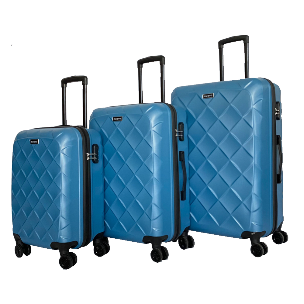 Set of Travel Suitcases 3 pieces and dimension 76*49*32cm ABS CAPITONE3TSS BLUE