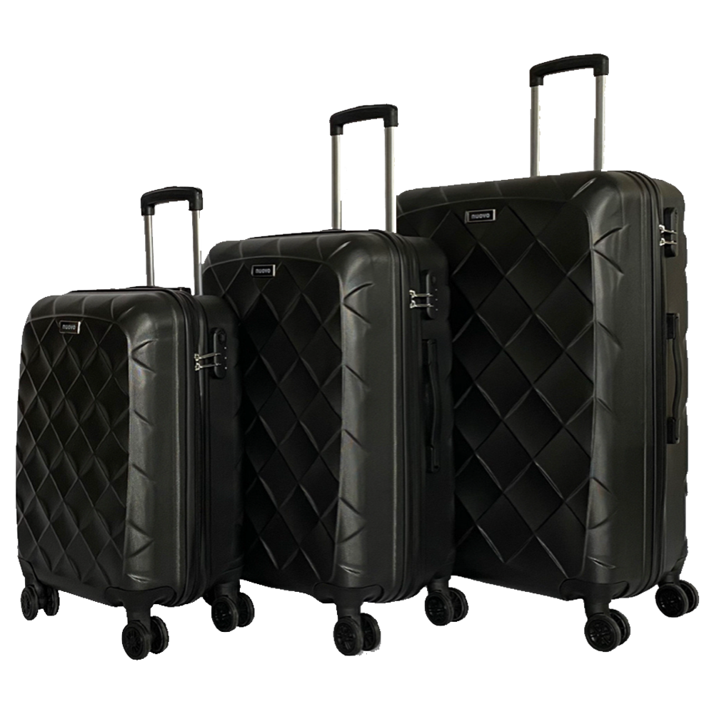 Set of Travel Suitcases 3 pieces and dimension 76*49*32cm ABS CAPITONE3TSSB BLACK