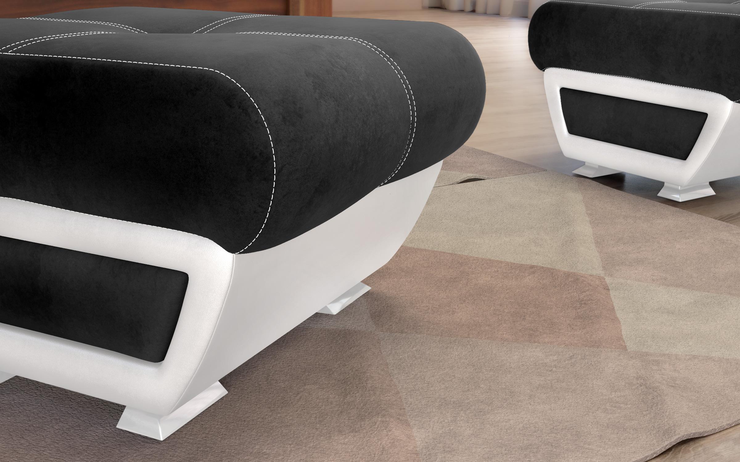 Stool Jimenez 6983 black + white skin