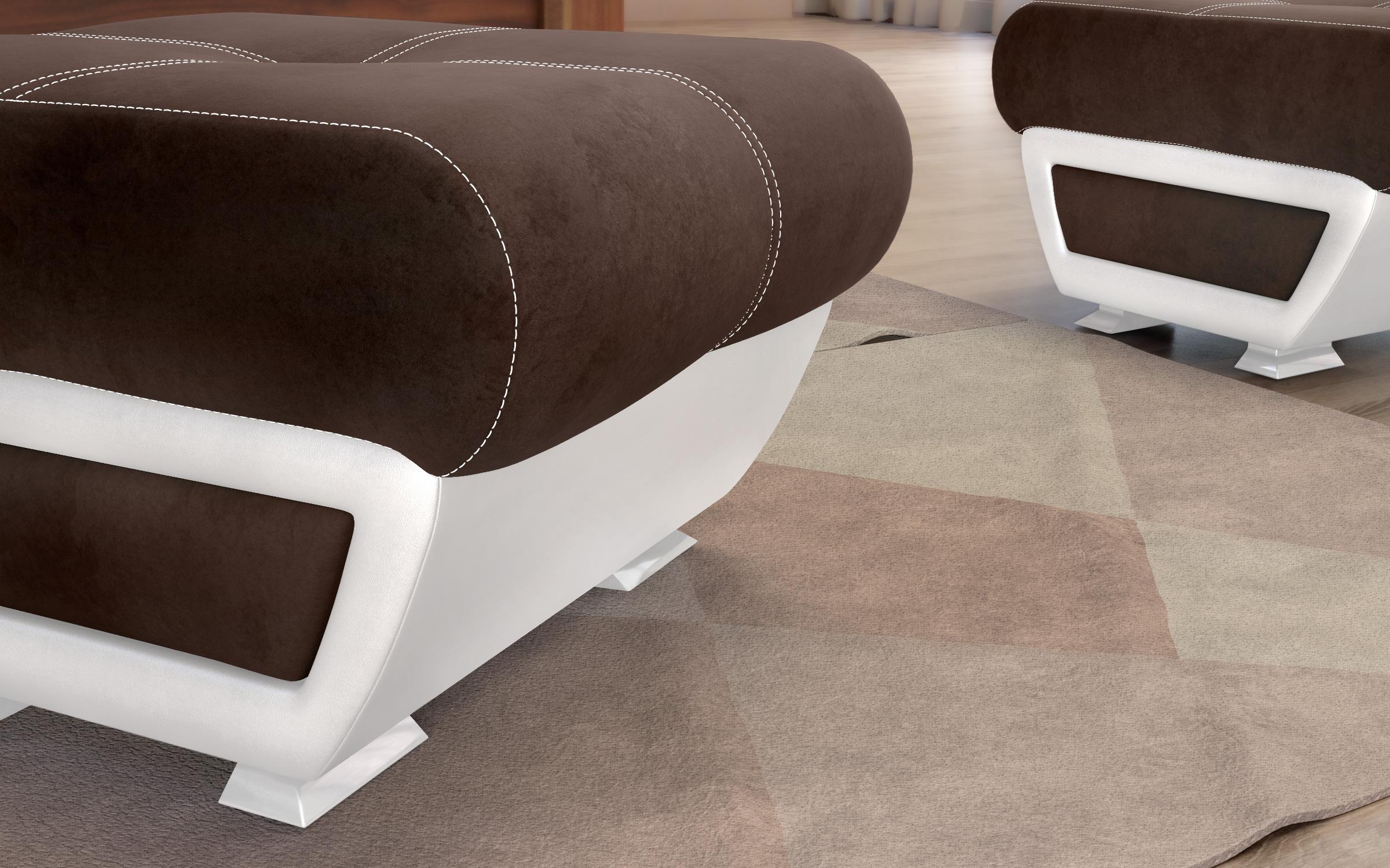 Stool Jimenez 6983 dark brown + white skin