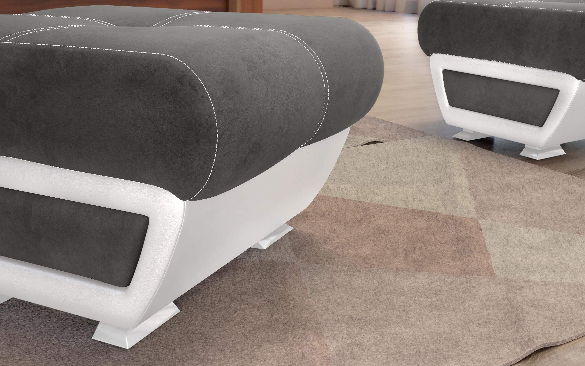 Stool Jimenez 6983 grey + white skin