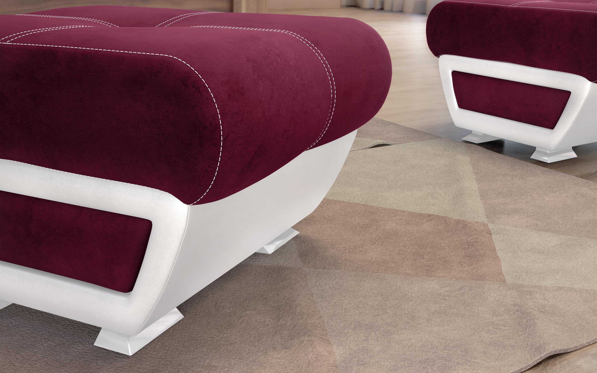 Stool Jimenez 6983 bordeaux + white skin