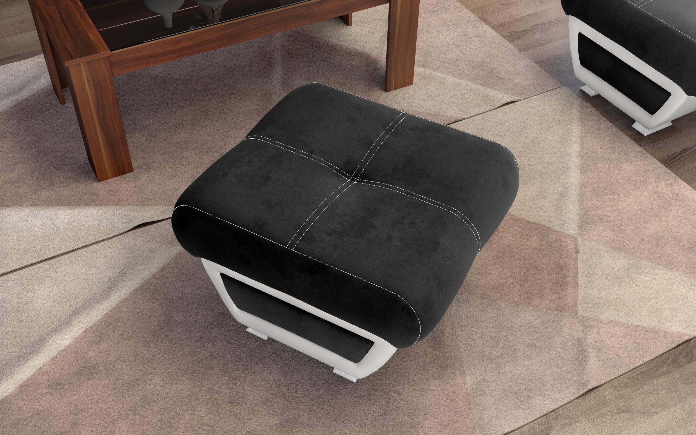 Stool Jimenez 6983 black + white skin