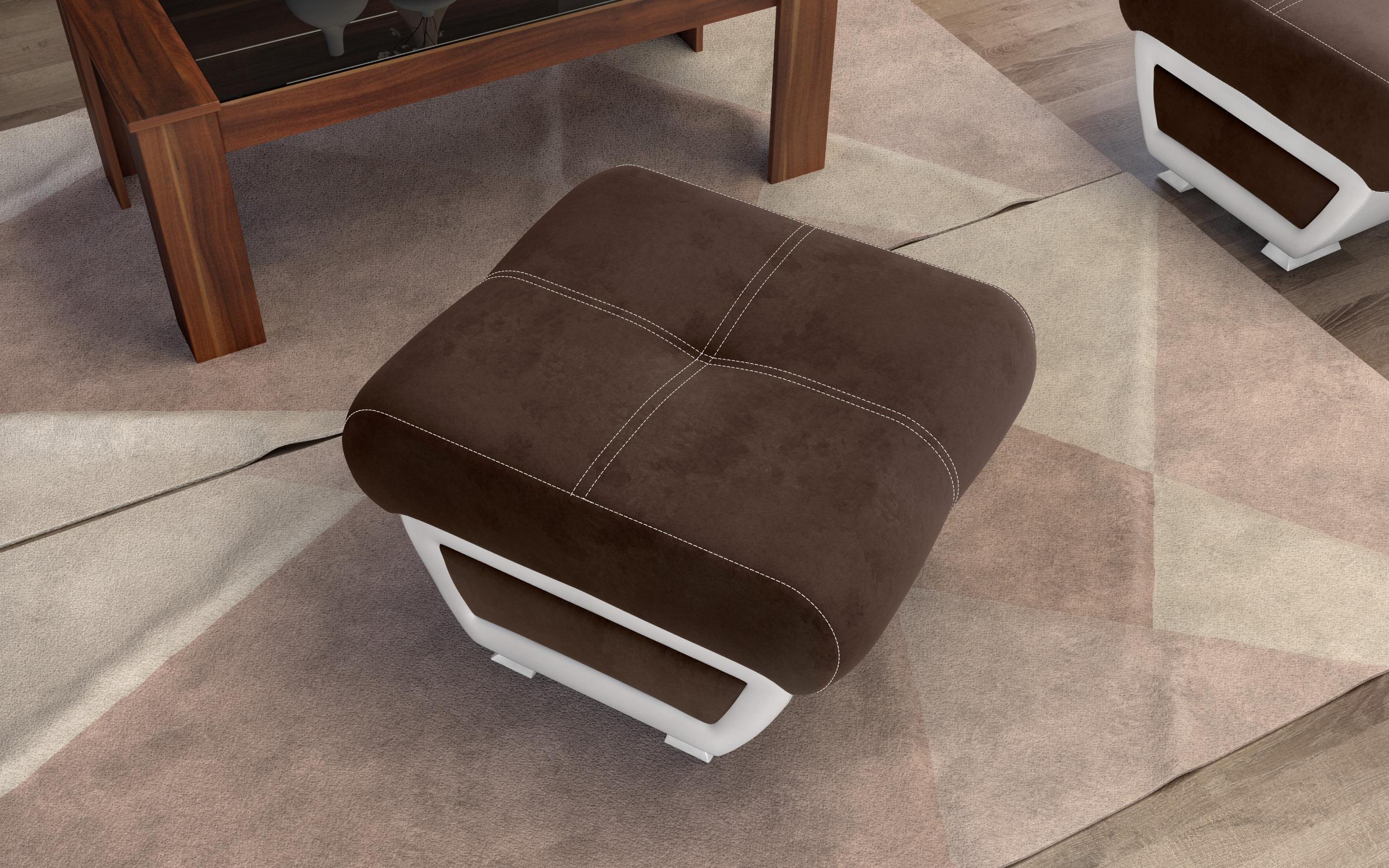 Stool Jimenez 6983 dark brown + white skin