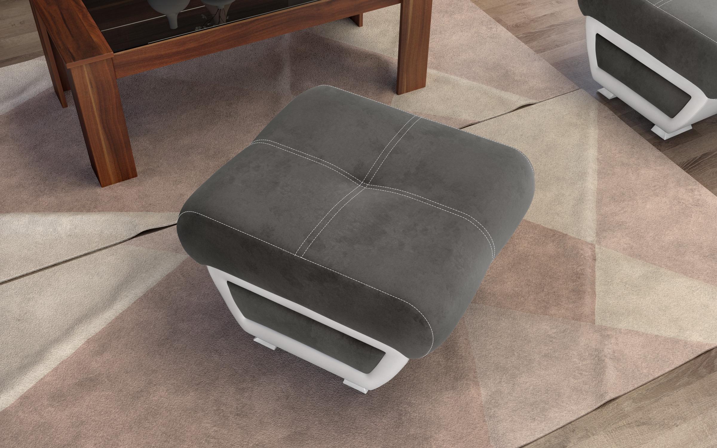 Stool Jimenez 6983 grey + white skin