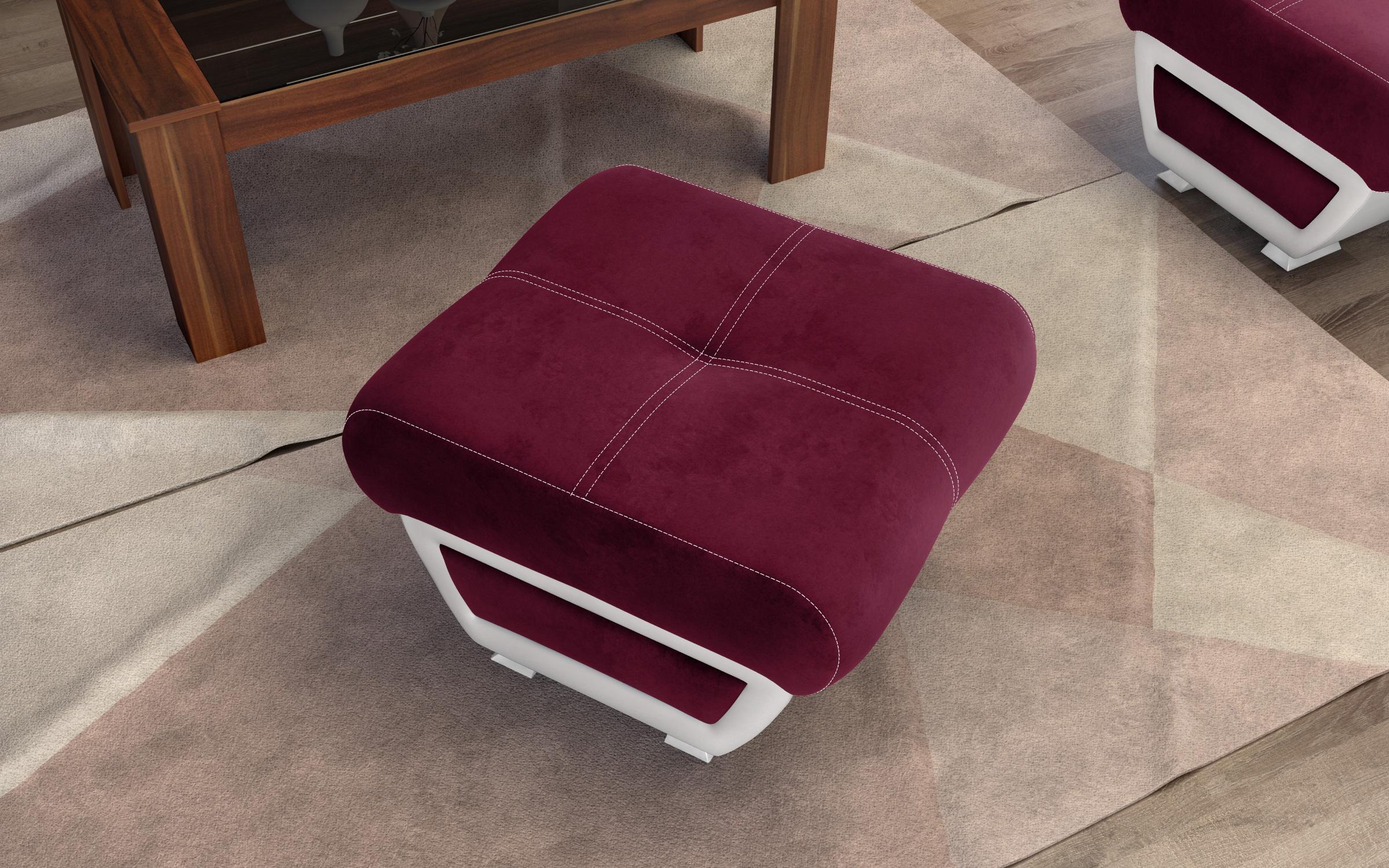 Stool Jimenez 6983 bordeaux + white skin
