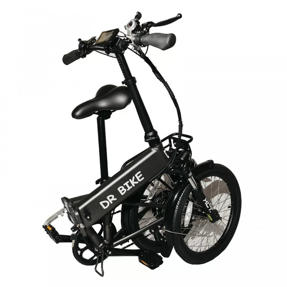 DR Bike 48V Aluminum Folding Electric Bike with SHIMANO Gears 20 Ιnches Gray B06EF