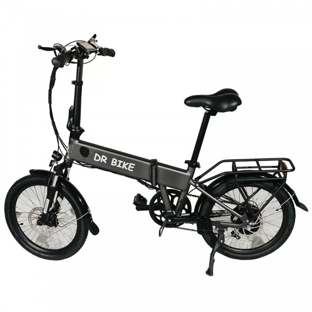 DR Bike 48V Aluminum Folding Electric Bike with SHIMANO Gears 20 Ιnches Gray B06EF