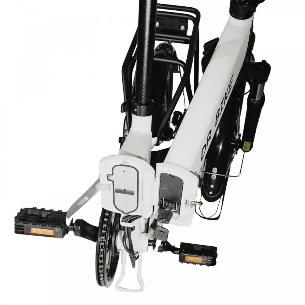 DR Bike 48V Aluminum Folding Electric Bike with SHIMANO Gears 20 Inches White B06EF