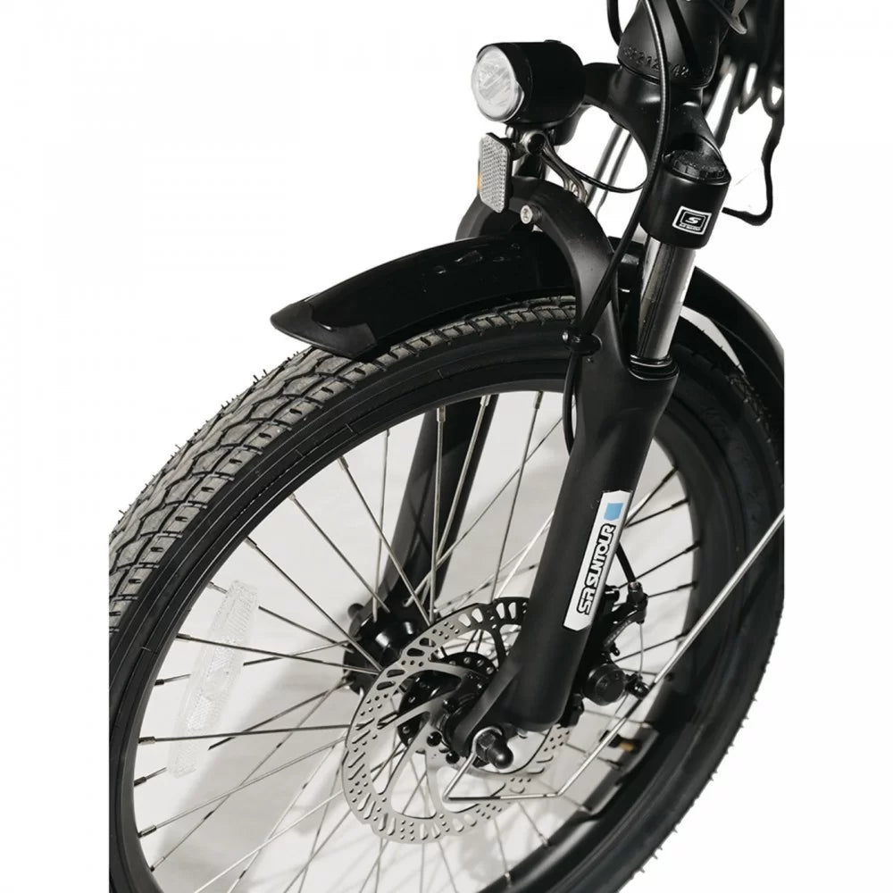 DR Bike 48V Aluminum Folding Electric Bike with SHIMANO Gears 20 Inches Black B06EF