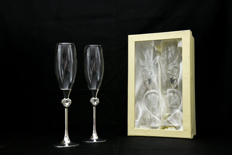 Set of champagne glasses – Single Diamond DRL54