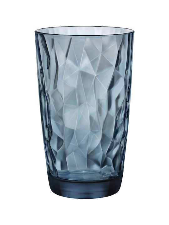 Rosco Diamond Set of Water Glasses Blue 470ml 6pcs