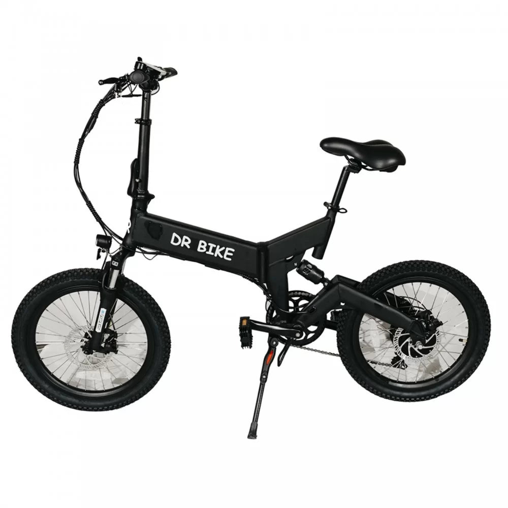 DR Bike 48V Aluminum Folding Electric Bike with SHIMANO Gears 20 Inches Black B06EM