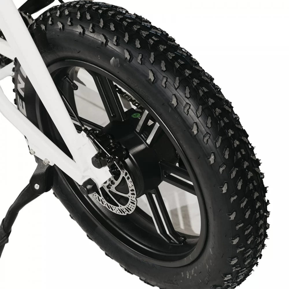DR Bike 48V Aluminum Folding Electric Bike with SHIMANO Gears 20 Inches White B10EF