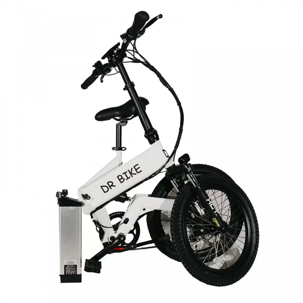 DR Bike 48V Aluminum Folding Electric Bike with SHIMANO Gears 20 Inches White B06EMW