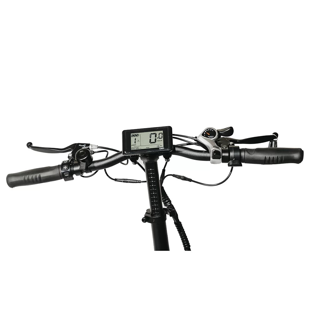 DR Bike 48V Aluminum Folding Electric Bike with SHIMANO Gears 20 Inches White B10EF