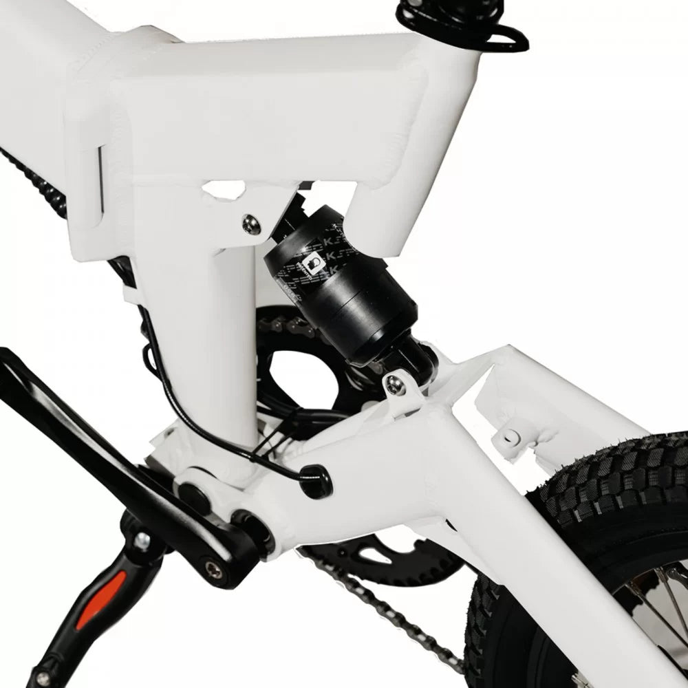 DR Bike 48V Aluminum Folding Electric Bike with SHIMANO Gears 20 Inches White B06EMW