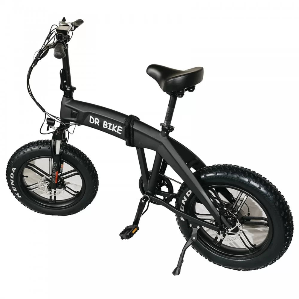 DR Bike 48V Aluminum Folding Electric Bike with SHIMANO Gears 20 Inches Black B10EF