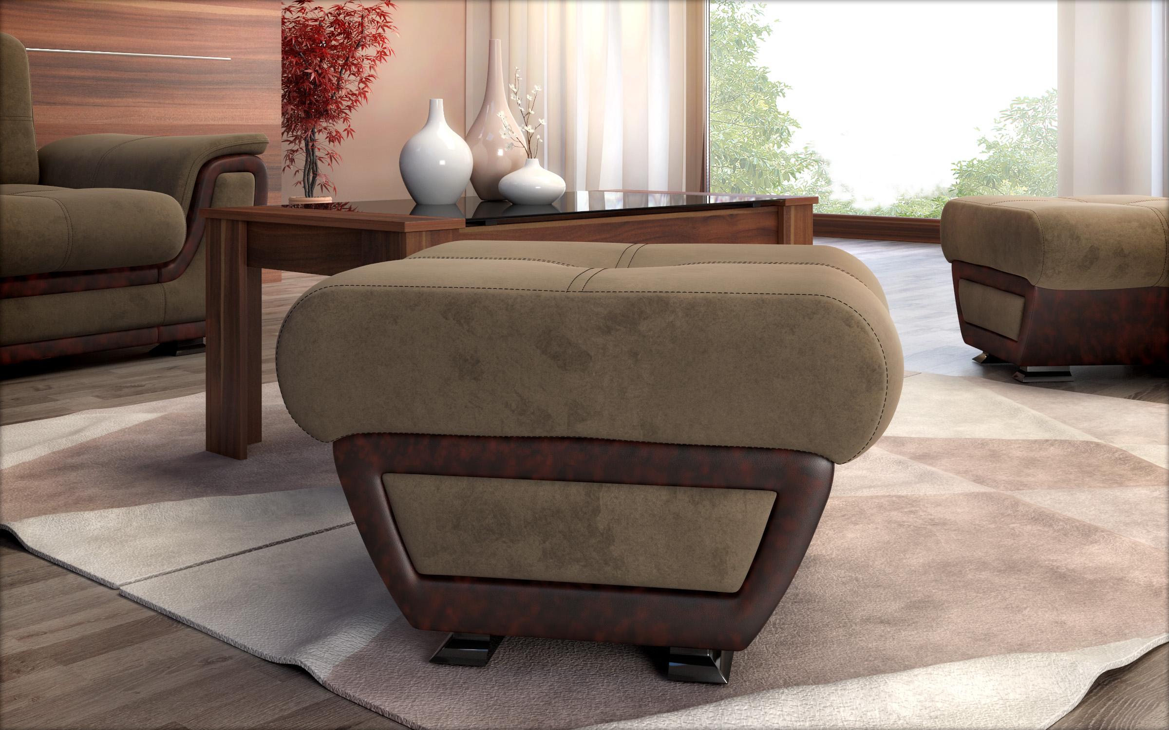 Stool Jimenez 6983 dark brown + white skin