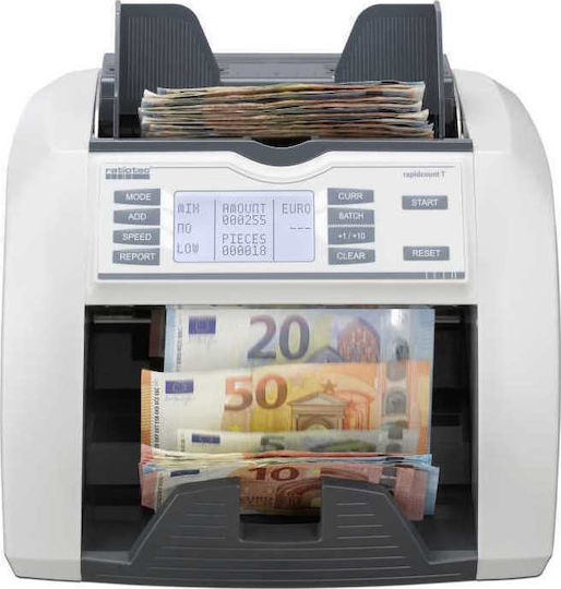 Ratiotec Rapidcount T275 Високоскоростен брояч на банкноти със смесено броене 1000/min & UV| IR Откриване на фалшификати