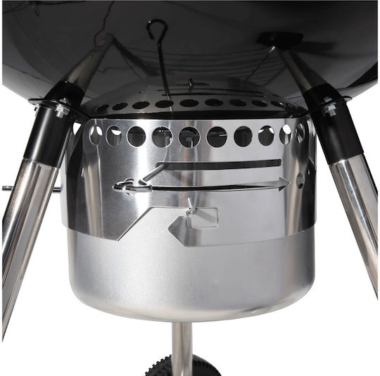 Livoo Скара на дървени въглища от неръждаема стомана Kettle с капак и термометър 54x54 cm.