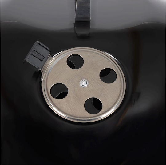 Livoo Скара на дървени въглища от неръждаема стомана Kettle с капак и термометър 54x54 cm.