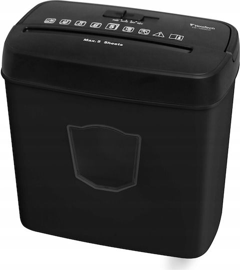 Шредер за документи с 5 листа и кошче 12.5lt Black