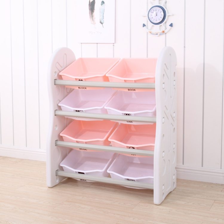 Plastic Bookcase for Books and Toys Pink QD038-PN