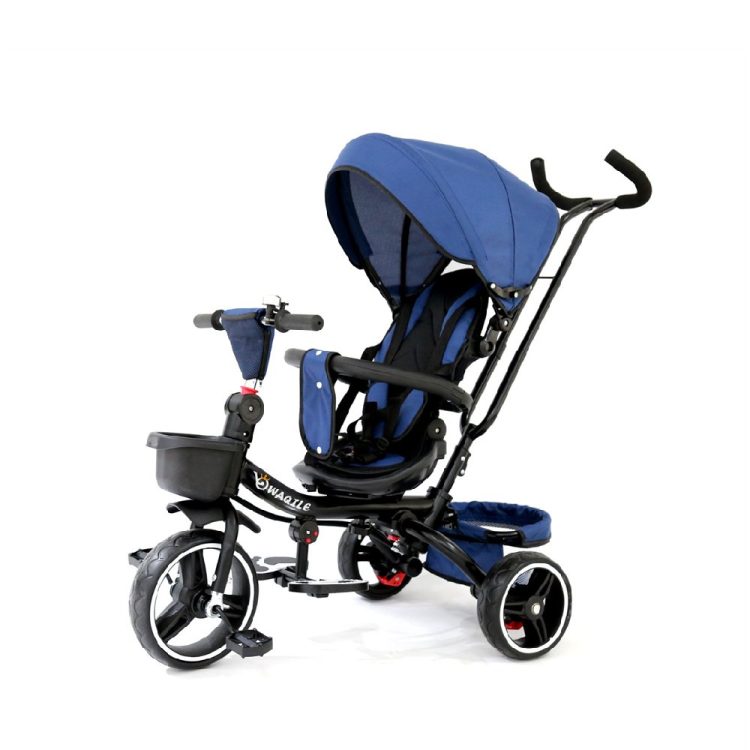 Folding Tricycle with 360-degree adjustable position Blue 1-4 Years 068-01-BLUE