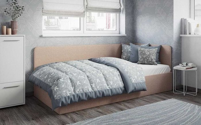 Single bed Bruma 90x200 beige