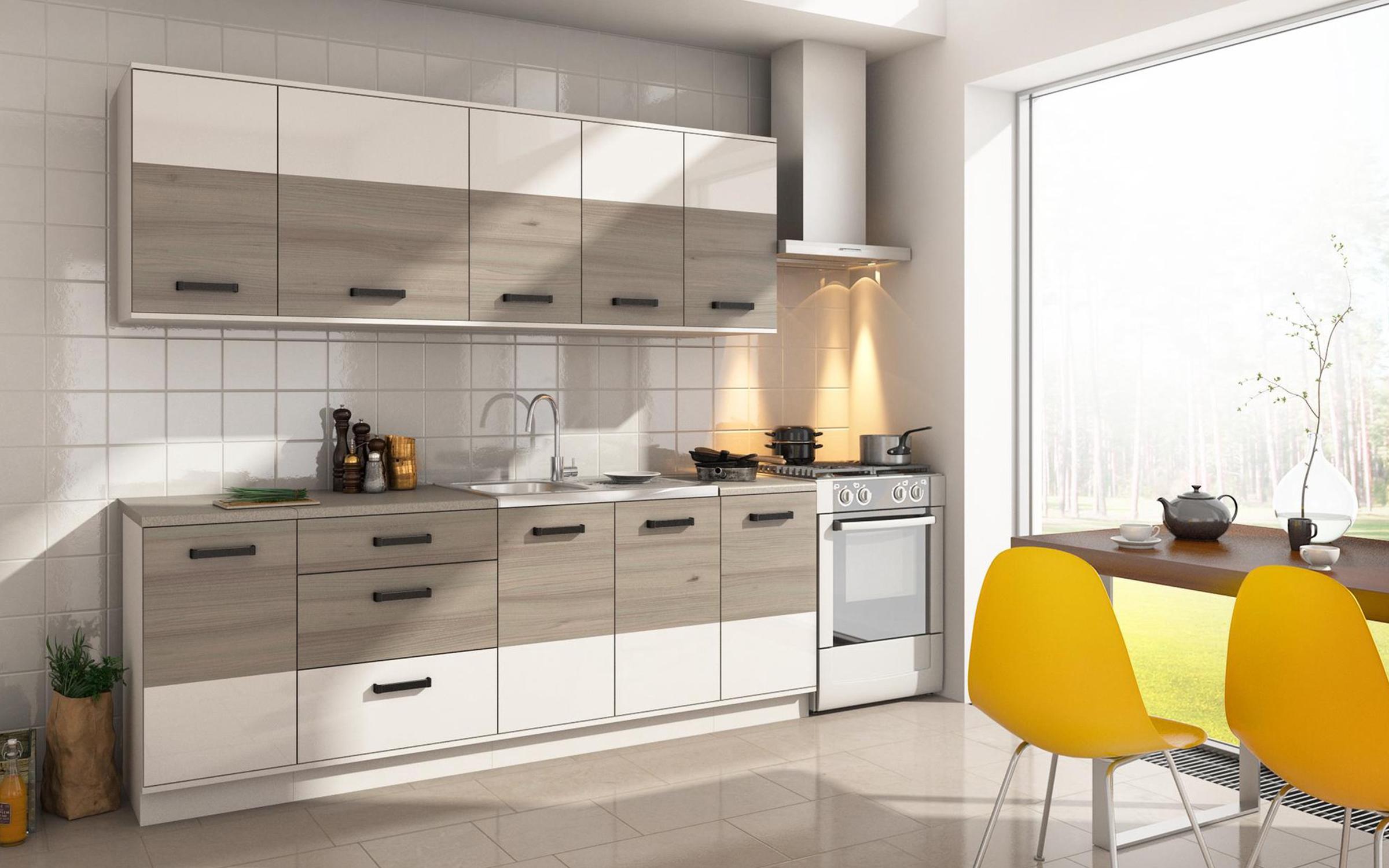 Kitchen composition Havannah 2.20m sonoma oak + black gloss
