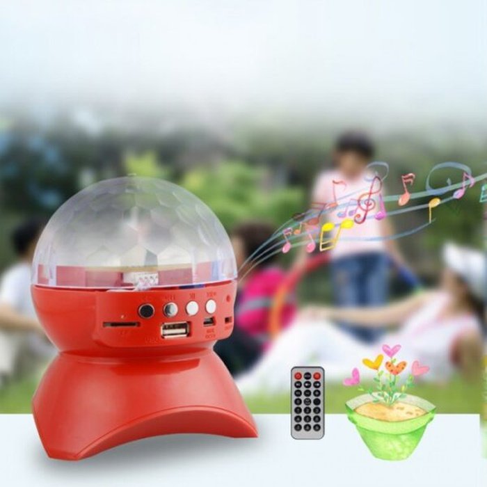 Portable wireless speaker Bluetooth Crystal Ball Disco LED