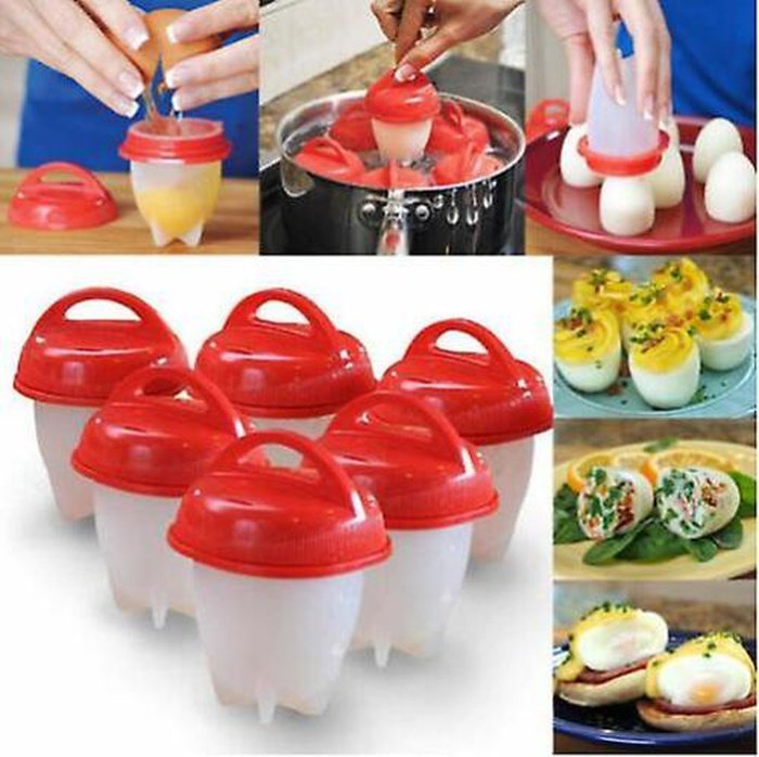 Egg cases 6-piece for boiling eggs without shells - Silicone Egg Boil