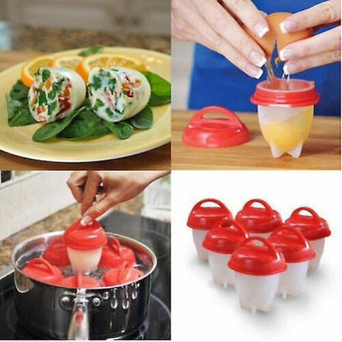 Egg cases 6-piece for boiling eggs without shells - Silicone Egg Boil