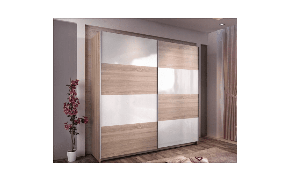 Sliding wardrobe Sabra 9867 sonoma oak + white gloss